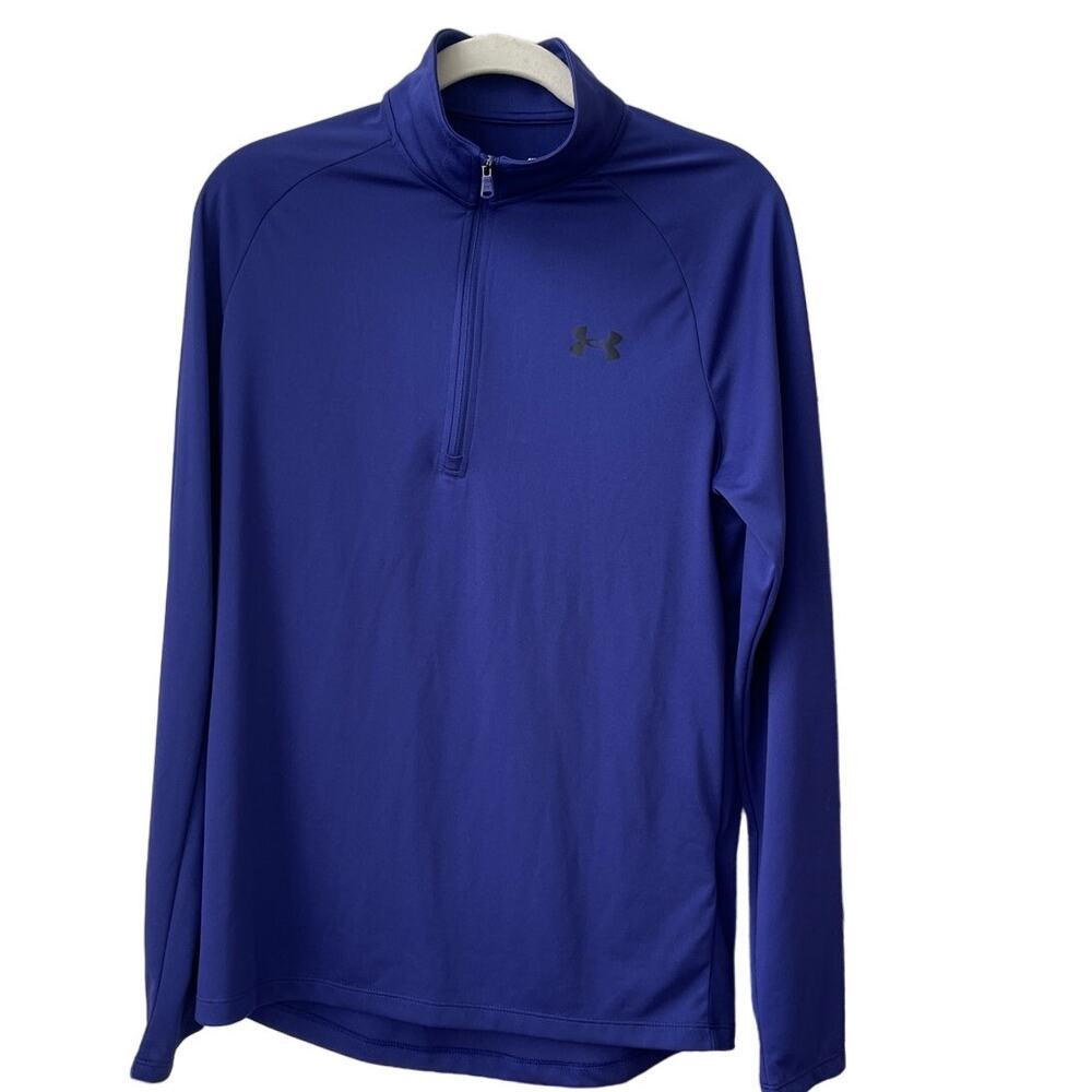 Under Armour Men's Blue Purple 1/4 Zip Long Sleeve Performance Pullover Small